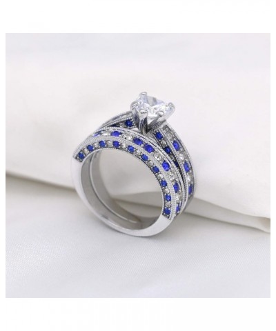 Yellow Gold Filled Bridal Sets Marquise cut Cz Engagement Ring 2pcs Womens Wedding Ring Sets Blue5 7 $14.09 Sets