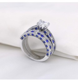 Yellow Gold Filled Bridal Sets Marquise cut Cz Engagement Ring 2pcs Womens Wedding Ring Sets Blue5 7 $14.09 Sets