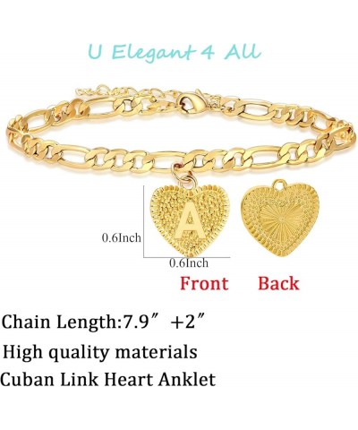 Gold Anklets for Women Gold Plated Initial Anklets Cuban Chain Link Ankle Bracelets Dainty Letter Anklet Personalized Name An...