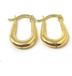 14K Gold Oval Hoop Earrings, (31-52mm) (2mm Tube) Yellow Gold - 20mm $78.73 Earrings