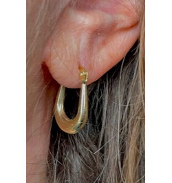 14K Gold Oval Hoop Earrings, (31-52mm) (2mm Tube) Yellow Gold - 20mm $78.73 Earrings