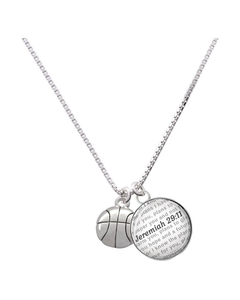 Silvertone Large Basketball - Bible Verse Jeremiah 29:11 Glass Dome Necklace, 18"+2 $20.39 Necklaces