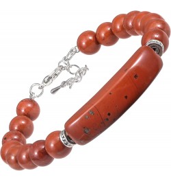 Handmade Stone Bracelet 8-9mm beads Healing Chakra Crystal Bar Amulet Strand Bracelet for Women Unisex Red $14.00 Bracelets