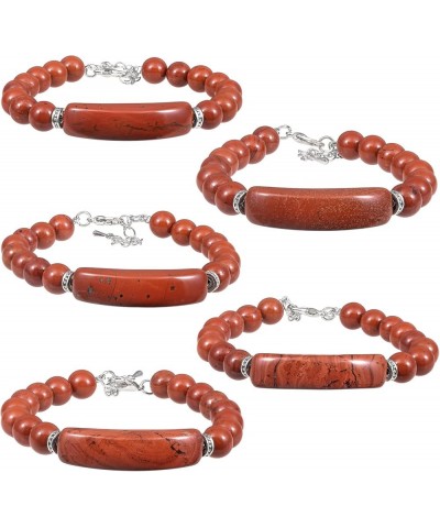 Handmade Stone Bracelet 8-9mm beads Healing Chakra Crystal Bar Amulet Strand Bracelet for Women Unisex Red $14.00 Bracelets