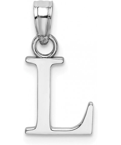 10k White Gold Block Letter Name Personalized Monogram Initial High Polish Charm Pendant Necklace Measures 9.7x9.4mm Wide Jew...