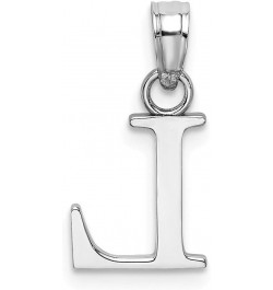 10k White Gold Block Letter Name Personalized Monogram Initial High Polish Charm Pendant Necklace Measures 9.7x9.4mm Wide Jew...