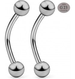 2-8PCS 16G G23 Titanium Curved Eyebrow Barbell Tragus Helix Ear Belly Lip Nipple Tongue Ring Body Piercing Jewelry 6-16mm 2PC...