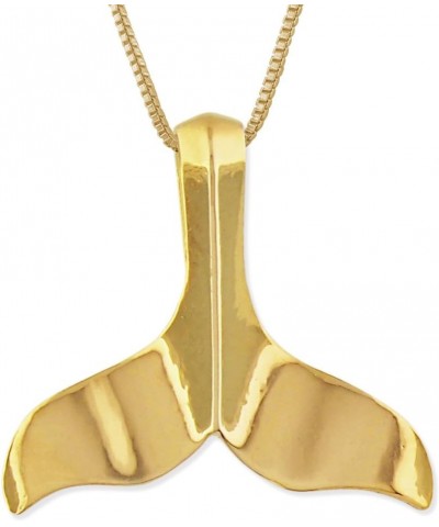 Sterling Silver Plain Whale Tail Pendant Necklace with Chain 3. Yellow Gold Tone SS $15.51 Necklaces