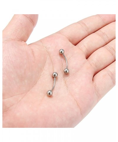 2-8PCS 16G G23 Titanium Curved Eyebrow Barbell Tragus Helix Ear Belly Lip Nipple Tongue Ring Body Piercing Jewelry 6-16mm 2PC...