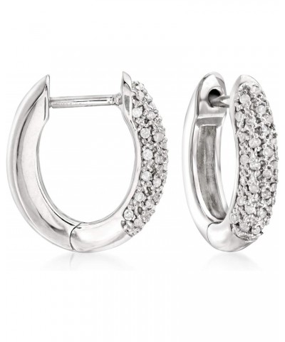 0.25 ct. t.w. Pave Diamond Hoop Earrings in Sterling Silver $66.00 Earrings