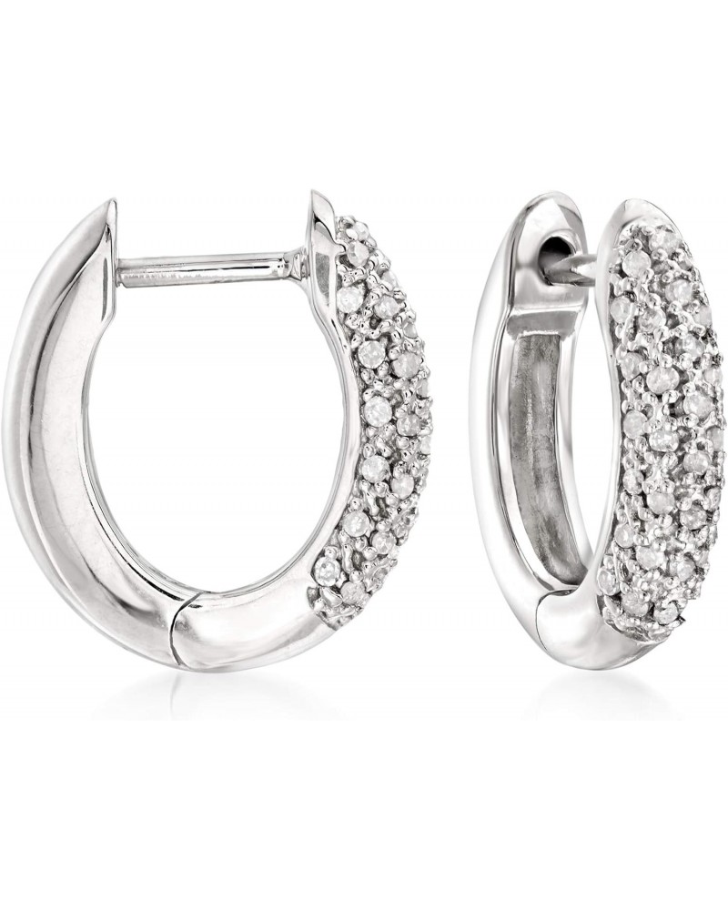 0.25 ct. t.w. Pave Diamond Hoop Earrings in Sterling Silver $66.00 Earrings