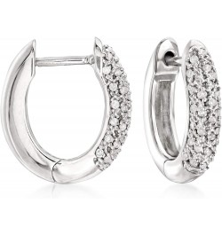 0.25 ct. t.w. Pave Diamond Hoop Earrings in Sterling Silver $66.00 Earrings