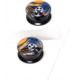 1 Pair Acrylic Solid Screw On Ear Plugs Tunnels Jack Skellington Scream Resin Allergy Free Stretche Nightmare Before Christma...