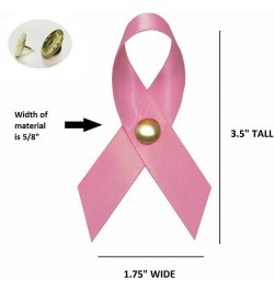 USA (American) Made 50 Pre-Formed Large Pink Satin Awareness Ribbons w/Clutch Pins (Already Attached) 50 Awareness Ribbons w/...