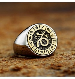 Unisex Stainless Steel Simple 12 Constellation Zodiac Signet Ring Horoscope Astrology Silver Gold Capricorn $8.79 Others