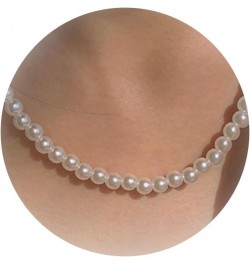 Pearl Choker Necklaces Vintage Round Pearl Pendant Necklace Fashion White Beads Cluster Jewelry Accessories White1 $5.71 Neck...