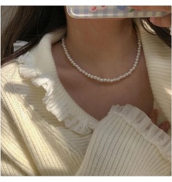 Pearl Choker Necklaces Vintage Round Pearl Pendant Necklace Fashion White Beads Cluster Jewelry Accessories White1 $5.71 Neck...