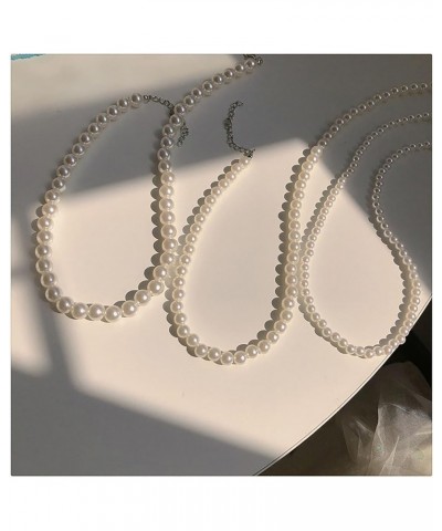 Pearl Choker Necklaces Vintage Round Pearl Pendant Necklace Fashion White Beads Cluster Jewelry Accessories White1 $5.71 Neck...