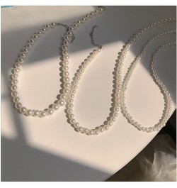 Pearl Choker Necklaces Vintage Round Pearl Pendant Necklace Fashion White Beads Cluster Jewelry Accessories White1 $5.71 Neck...