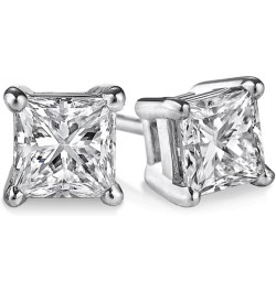 (IGI Certified 0.70ct &up) Princess cut Diamond stud 14K from 0.04ct to 2.00ct Clarity-I3-I4 White Gold 0.3 carats $25.15 Ear...