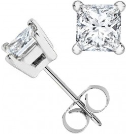 (IGI Certified 0.70ct &up) Princess cut Diamond stud 14K from 0.04ct to 2.00ct Clarity-I3-I4 White Gold 0.3 carats $25.15 Ear...