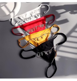 Custom Name Waist Chain Thong for Women, Personalized Letter Golden Silver Chain Body Jewelry Panties One Size Red $10.79 Bod...