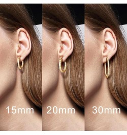 14K Gold Hoop Earrings for Women with Dual-sided Cubic Zirconia 14K Gold Earrings for Women Diamond Hoop Earrings for Women S...