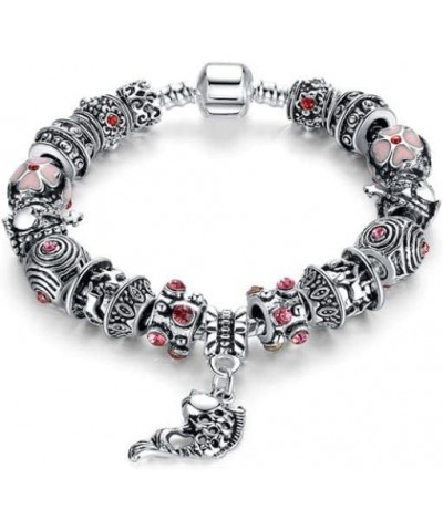 Verona Charm Bracelet with Crystal Beads Snake Chain with Beads for Women and Girls fish $9.78 Bracelets