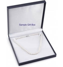 14K Gold 6.0-6.5mm Round Genuine White Japanese Akoya Saltwater Cultured Pearl Necklace for Women 18.0 Inches Yellow Gold $52...