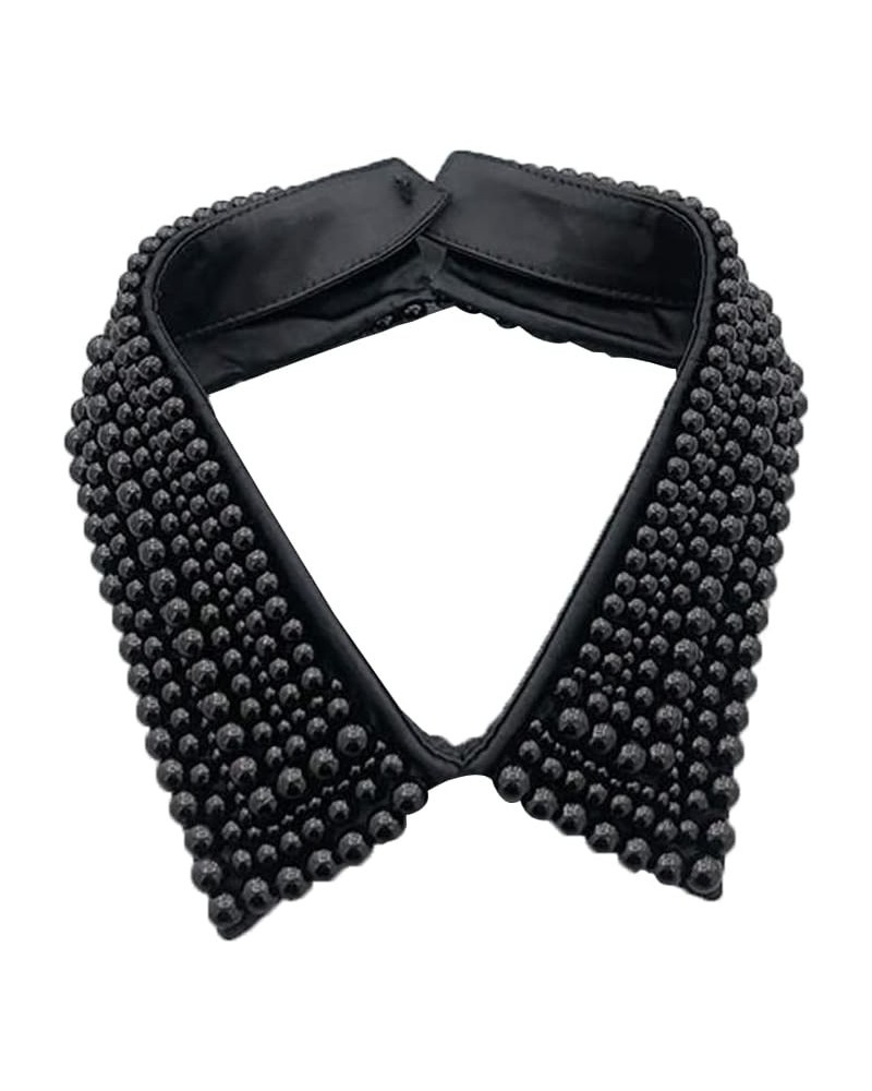 Detachable Choker Necklace Dickey Collar Peter Pan Fake Collar Neck Ruff Collar for Women Girl F-black $8.66 Necklaces