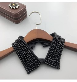 Detachable Choker Necklace Dickey Collar Peter Pan Fake Collar Neck Ruff Collar for Women Girl F-black $8.66 Necklaces