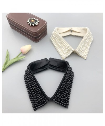 Detachable Choker Necklace Dickey Collar Peter Pan Fake Collar Neck Ruff Collar for Women Girl F-black $8.66 Necklaces