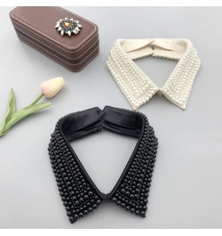 Detachable Choker Necklace Dickey Collar Peter Pan Fake Collar Neck Ruff Collar for Women Girl F-black $8.66 Necklaces