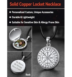 Locket Necklace for Men Women, Sterling Silver/Copper That Hold Pictures Personalized Round Picture Lockets Memorial Jewelry ...