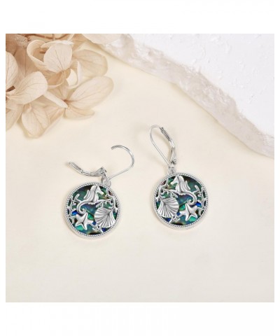 925 Sterling Silver Ocean Earrings, Abalone Shell Earrings for Women, Cute Seahorse Starfish Shell Earrings $17.48 Earrings