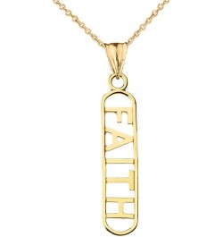 Fine 14k Yellow Gold Faith Pendant Necklace 16.0 Inches $70.39 Necklaces