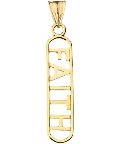 Fine 14k Yellow Gold Faith Pendant Necklace 16.0 Inches $70.39 Necklaces