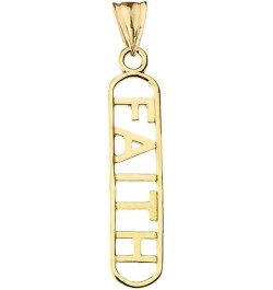 Fine 14k Yellow Gold Faith Pendant Necklace 16.0 Inches $70.39 Necklaces