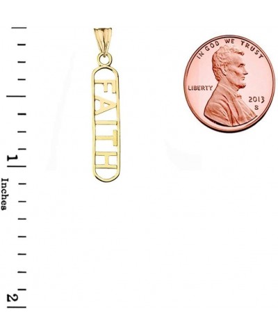 Fine 14k Yellow Gold Faith Pendant Necklace 16.0 Inches $70.39 Necklaces