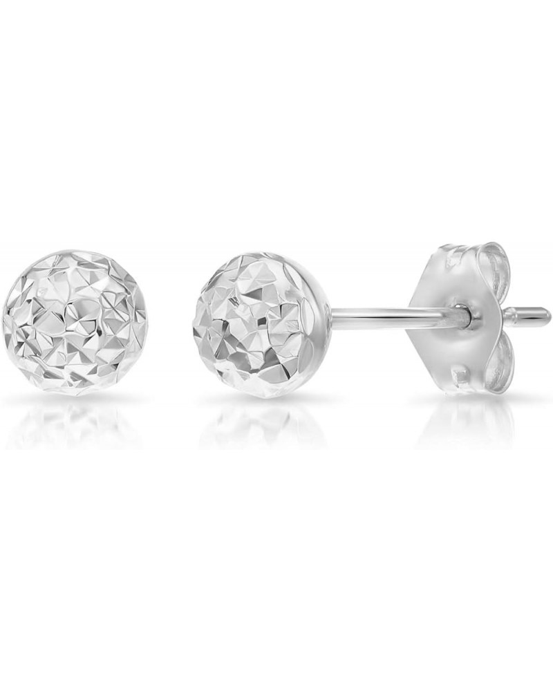 14k White Gold Diamond-cut Ball Stud Earrings… 3mm $36.55 Earrings