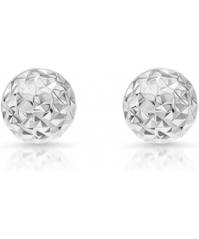 14k White Gold Diamond-cut Ball Stud Earrings… 3mm $36.55 Earrings