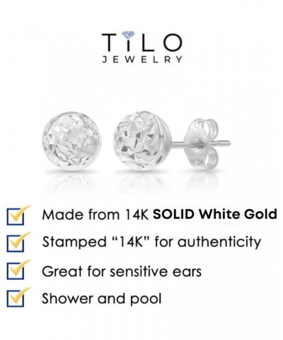 14k White Gold Diamond-cut Ball Stud Earrings… 3mm $36.55 Earrings