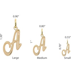 Solid 14k Gold Personalized Cursive-Style"A-Z" Initial Pendant (Size S/M/L) Large (A) Rose Gold $66.70 Pendants