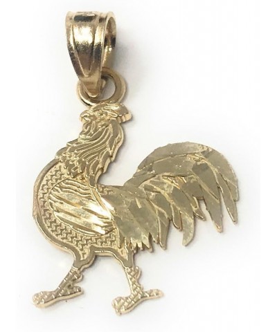 14K Yellow Gold Rooster Charm Pendant with 0.8mm Box Chain Necklace 22.0 Inches $77.40 Necklaces