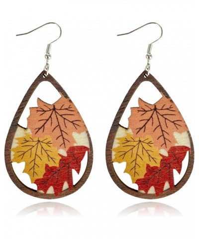 2023 Fall Thanksgiving Earrings for Women Girls Statement Maple Leaf Hens Turkey Dangle Earrings Fun Acrylic Wood Drop Earrin...