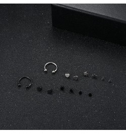 16g G23 Titanium Horseshoe Septum Rings for Women Men Horseshoe Nose Rings Hoop Helix Cartilage Tragus Earrings Eyebrow Lip N...