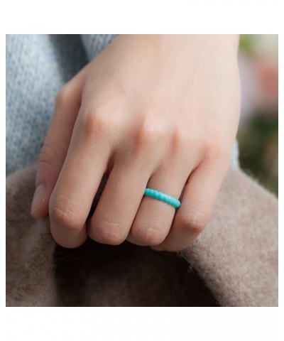 Women Silicone Wedding Bands, Breathable Leaf Cross Pattern Wedding Rings - 4mm Wide ZZ - Teal Swivel 6.5 - 7 (17.35mm) $9.17...