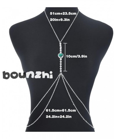 Sexy Rhinestone Body Chain Bra Crystal Waist Body Jewelry Bikini Body Necklace Crossover for Women and Girls B $9.20 Body Jew...