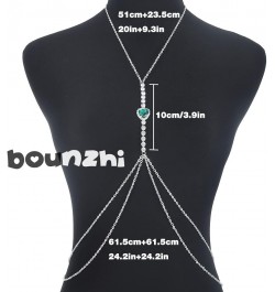 Sexy Rhinestone Body Chain Bra Crystal Waist Body Jewelry Bikini Body Necklace Crossover for Women and Girls B $9.20 Body Jew...