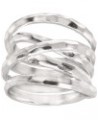 'Wrapped Up' Overlapping Textured Band Ring in Sterling Silver Silver $31.50 Rings